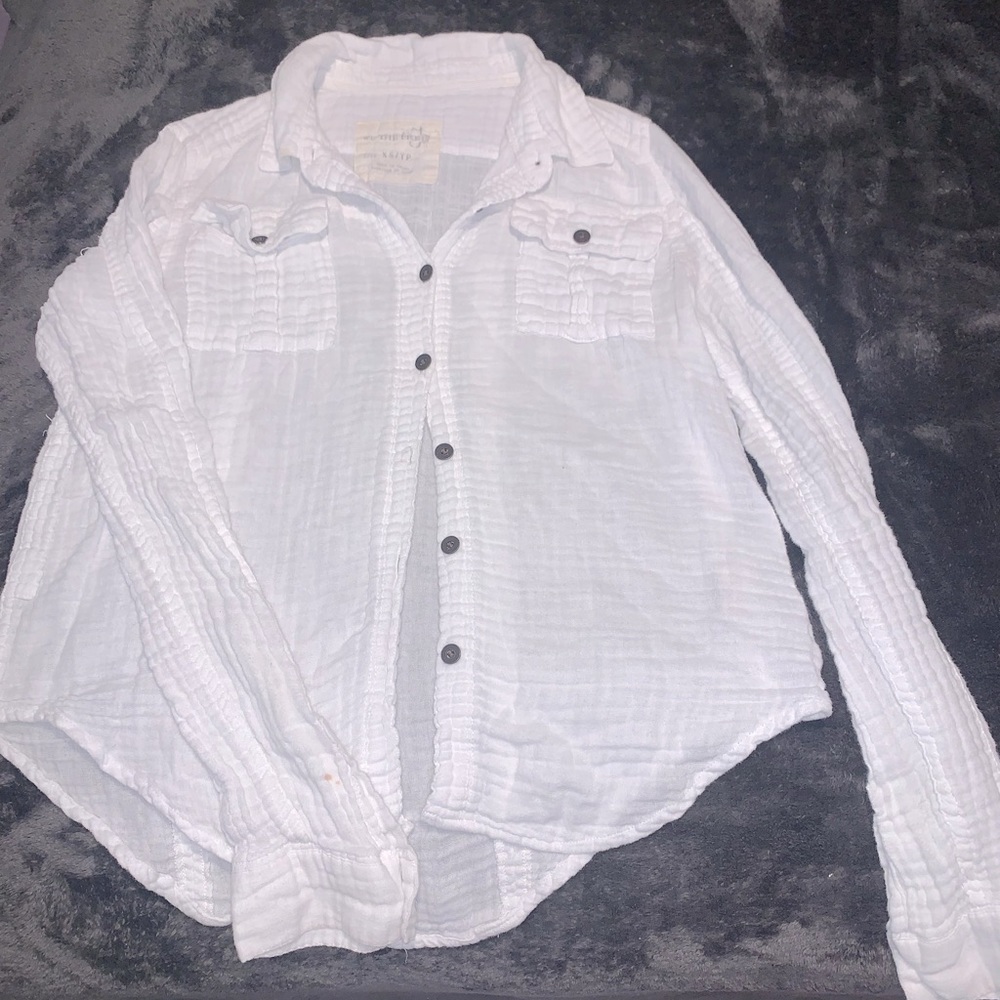 we the free white button up blouse